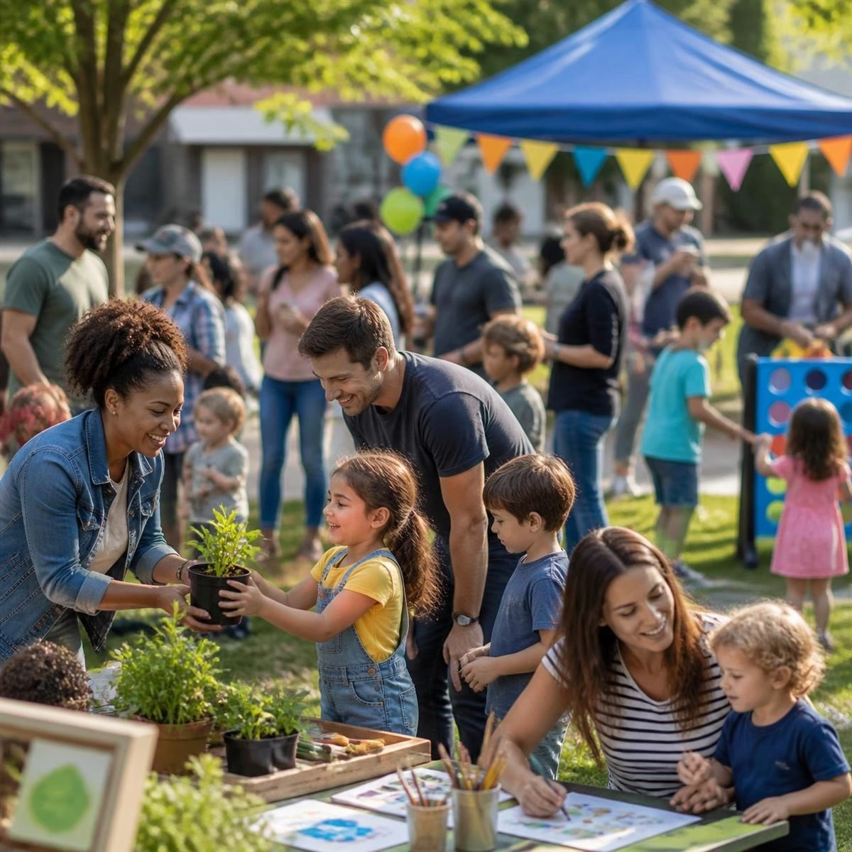 Families gathered together at a BeauTifful Community Wellness community event